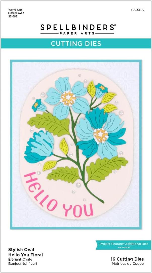 Spellbinders Etched Dies from The Stylish Ovals Collection - Stylish Oval Hello You Floral