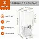 2 PCS 3.2 Gallon Drink Dispensers for Parties, Beverage Dispenser with 304 Stainless Steel Spigot, Plastic Lemonade Juice Dispenser With LED Light Stand, Great for Water, Juice, Punch, Ice Tea
