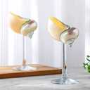 2 Pcs Conch Shell Wine Glass Wedding Wine Glasses Martini Glasses Goblet Cocktail Glass Cup Drinkware Drinking Stemware for Birthday Wedding Beach Bridesmaids Anniversary Party (Clear Base)