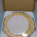 MAONAME 13" Gold Charger Plates, Round Reef Chargers for Dinner Plates, Plastic Plate Chargers for Table Setting, Wedding Decor, Set of 6