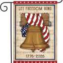 250 Years Anniversary USA Flag - 1776-2026 Memorial Day Garden Decor, Let Freedom Ring Patriotic Flags, Rustic USA Anniversary Flag, Double-sided Independence July 4th Garden Flags