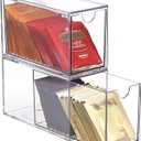 ELLDOO 2 Drawers Tea Bag Organizer, Clear Acrylic Stackable Tea Bag Storage Holder for Kitchen Pantry, Coffee Pod Snack Storage for Countertop Cabinet