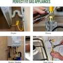 72" Flex Gas Line, Gas Dryer Connector Kit, Stove/Water Heater/Dryer Gas Line with Connectors 1/2" MIP 1/2"FIP 3/4"MIP, 5/8 in.OD(1/2 in. IDCoated Corrugated Stainless Steel Tubing 15/16-16"UN Nut