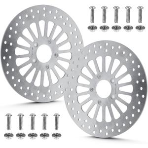 11.8" Front Brake Rotors Disc with Bolts Fit for Harley Road King/Electra Glide/Street Glide/Road Glide 2008 2009 2010 2011 2012 2013 2014 2015 2016 2017 2018 2019 2020 2021 2022-2 Pc