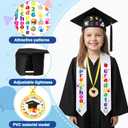 Wehhbtye 24 Pcs 2026 Preschool Kindergarten Graduation Cap Stole Iron on Letter Set, Preschool Graduation Cap Stole Decoration Includes Iron on Letters Certificate Medal for Kids Students DIY Craft
