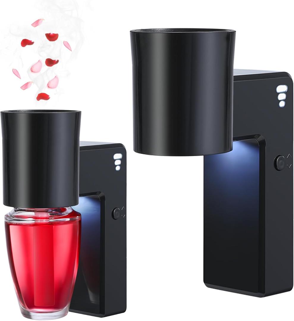 ROSSEX 2 Pcs Wall Fragrance Plug in with Night Light Compatible with Bath and Body Works Wallflowers, with 3-Speed Adjustable Fragrance Essential Oil Diffuser for Home, Black