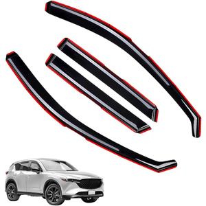 In-Channel Window Visors Rain Guards FIT Mazda CX-5 2017-2025 (2017-2025) – 4-Piece in-Channel Dark-Smoke Polycarbonate Vent Deflectors