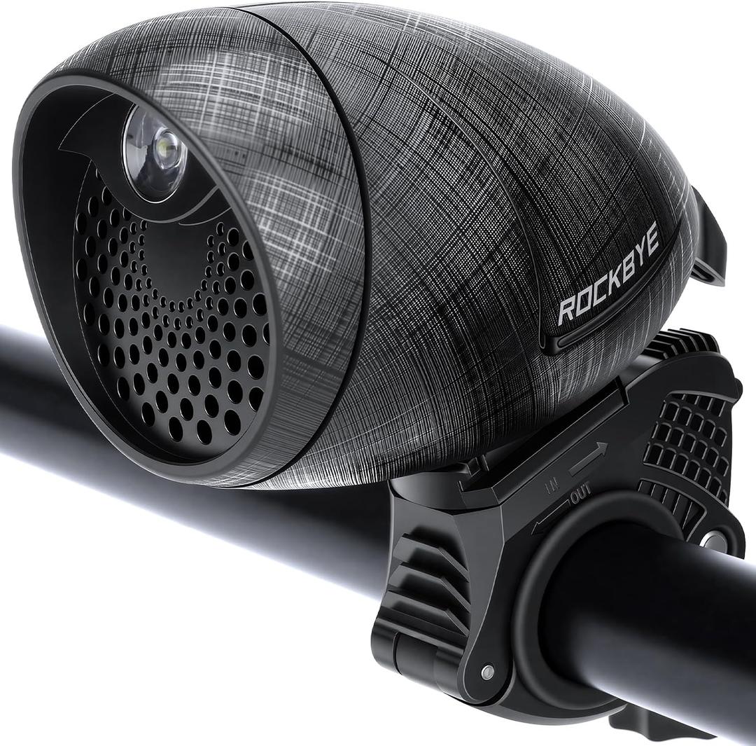2-in-1 Bike Electric Horn with Headlight, 118dB Loud Bicycle Bell, 3 Light Modes, USB-C Rechargeable, IP65 Waterproof, DIY Customizable Ringtone Bike Bell for Mountain/Road Bike,Scooter,E-Bike