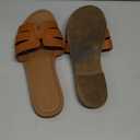 Women's Flat Sandals, Ladies Leather Cross Strap Slide Slippers, Comfy Dressy Slip on Shoes Elegant Summer Fall Spring Cute Open Toe Casual Footwear (12, Brown)