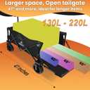 ANJ Outdoors Wagon Carts Foldable with All Terrain Wheels, Double Brakes and Extending Tailgate | Collapsible Wagon Grocery Cart on Wheels | Utility Wagon for Camping, Garden, Beach, Lounge and Sports
