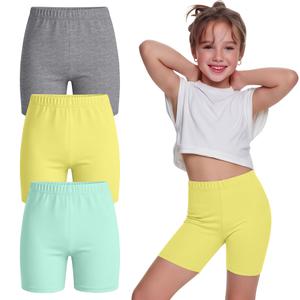 Custoneei 3 Pack Girls Bike Shorts 5-14 Years, 3-Color, 13-14 Years