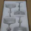 4 Pcs Ribbed Coupe Glasses, 10 oz Vintage Coupe Glass Set, Unique Martini Glass, Classic Cocktail Galssware, Bar Drinking Glasses Set Pefect for Cocktail, Wine, Champagne & Gift