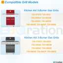 Replacement Kit for Kitchen Aid 720-0787D 730-0787D 720-0953 730-0953 720-0953L, 7MM Solid Stainless Steel Cooking Grates, Burner and Heat Plates Replacement Parts for Kitchen Aid Gas Grill