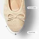 Women's Flats Shoes Dress Shoes Round Toe Ballet Flats Comfortable Crochet Lace Black Flats Low Heel (6, Apricot)