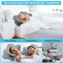 Hahafelt Cooling Cervical Neck Pillowcase Cover (Only Pillow Case) Ergonomic Pillowcase with Zipper Breathable Contour Pillow Cover for Side Back Stomach Sleepers(Dark Gray,Standard Size)