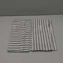 jinchan Striped Linen Kitchen Curtains 24 Inches Length Tier Curtains Farmhouse Modern Cafe Style Small Window Treatments Airy Light Filtering Rod Pocket for Living Room Bathroom 2 Panels Blue