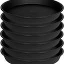 6 Pack 6 inch Plant Saucer Tray, 4 6 8 10 12 15 17 19 inch Plant Saucers, Heavy Duty Plastic Plant Saucers for Indoors, Bird Bath Bowls, Flower Plant Water Trays for pots Planter (6", Black)