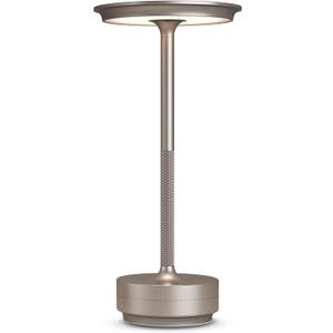 Rechargeable Cordless Table Lamp, Portable 5000mAh LED Touch Table Light, 3 Color Stepless Dimming Battery Powered Table Lamp for Outdoor/Restaurant/Patio.(Champagne Gold) (1 Pack)