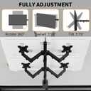 Black Quad Monitor Arm Mount for 13-27 Inch Screens | Ultrawide Screens Up to 34 inch Fully Adjustable Stand with C-Clamp/Grommet Base Max VESA 100x100 Each Screen Capacity 22lbs