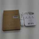 Cruise Essentials, NUOZHI 6 Ft Power Strip with 3 Outlets and 4 USB Ports(1 USB C), Non Surge Protector for Cruise Ship, Travel, Home Office, ETL Listed, White