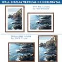 Hongkee 20x28 Picture Frame Set of 2, Rustic Black Wood Style - Display 16x24 Picture with Mat or 20 x 28 Poster without Mat, Wall Mounting Horizontal and Vertical