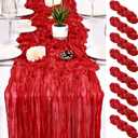 8 Pack Red Cheesecloth Table Runner 17x108 inch Boho Gauze Cheese Cloth Table Runners for Wedding Party Baby Bridal Shower Home Decor