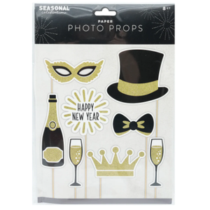 2 x New Year's Eve Paper Photo Prop Kit