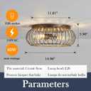YYJLX Modern Crystal Ceiling Light Oil Rubbed Bronze Flush Mount Ceiling Light Fixture 3 Light Ceiling Chandelier for Hallway Bedroom Bathroom Foyer Living Room Dining Room Kitchen.