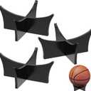 CANIPHA Acrylic Ball Stand Holder - Display Stand for Football, Basketball, Soccer, Volleyball, Rugby & More - Trophy & Memorabilia Showcase (Black 3pcs)