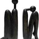 Thinker Decorative Bookends, Book Stopper Holder Nonskid, Book Ends for Shelves Living Room Office Home Decor, 1Pair/2Piece 9''