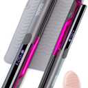 ANGENIL Professional Titanium Flat Iron Hair Straightener and Curler 2 in 1, Dual Voltage Hair Straighteners for Women, 20S Fast Heating Flat Iron 1-inch with Anti-scalding and Anti-Slip Silicone Mat