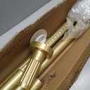 MEXAU Gold Tension Curtain Rods for Windows 41-146 Inches Heavy Duty Tension Rod Adjustable Curtain Rods No Drilling for Bathroom Living Room Outdoor Patio Hold Up Blackout Curtains and Non Slip