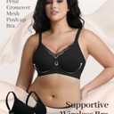 Jelly Bras for Women No Underwire Mesh Wireless Crossover Bra Seamless Full Coverage Lift T Shirt Sleep Bralettes