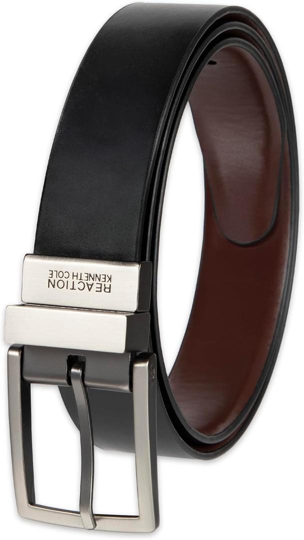 Kenneth Cole REACTION Men's 2-in-1 Reversible Dress Belt (38, Black/Brown Gunmetal)