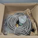 Metal Garden Hose 100Ft Stainless Steel Water Hose Heavy Duty with 10 Way Nozzle-Flexible Lightweight Durable No Kink & TangleStrong 3/4 Solid Metal Fitting a Stop Valve for Outdoor Yard (Silver)