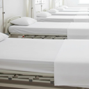 Textile Supply White Fitted Sheet Twin 36x80x9 Inches 3-Pack Poly Cotton Blend 180 Thread Count Durable Breathable Easy Care Bottom Sheets for Hospitals, Hotels, Healthcare, Spa