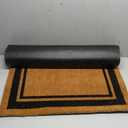Barnyard Designs Natural Coco Coir Heavy Duty Backing Doormat - Large Cute Non-Slip Front Door Welcome Mat for Outside Entrance or Porch Entry, Brown (17x30, Border)