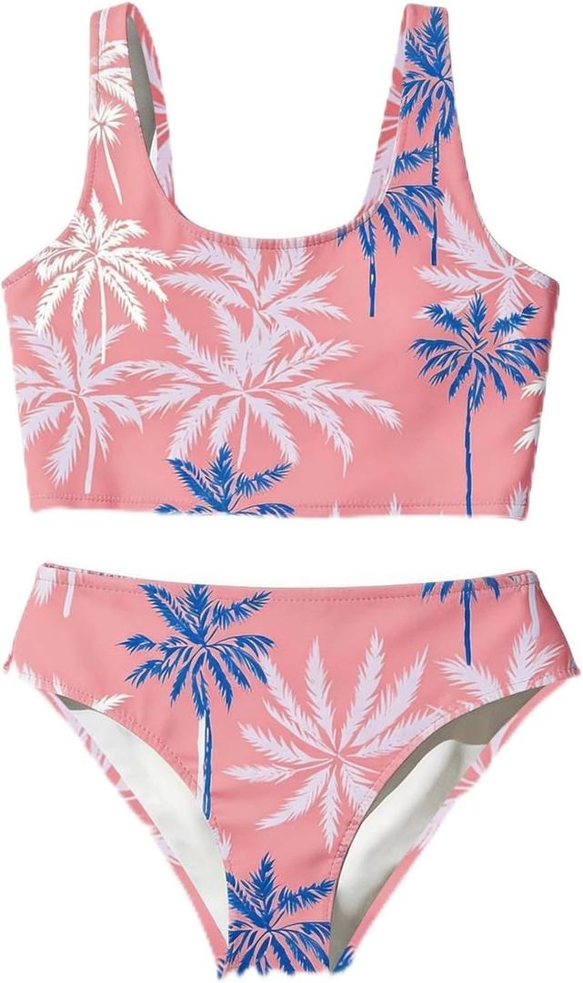 RoseSeek Girl's 2 Piece Striped Bowknot Swimsuit Set Wireless Cute Bathing Suit Summer Beachwear Bikini Sets