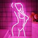 Lady Neon Signs Dimmable Lady LED Neon Signs Decor Sign Women Neon Lights for Bedroom Bar Man Cave Room Pub Store Club Party Wall Art Decoration(15.7X8.9 inches,Pink)