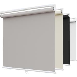 SUNFREE Cordless Blackout Roller Shades, 45"W x 72"H Gray Blinds for Windows & Front Door, Spring System Pull Down Shades UV Protection for Room Darkening, Child Safety Privacy for Bedroom, Bathroom
