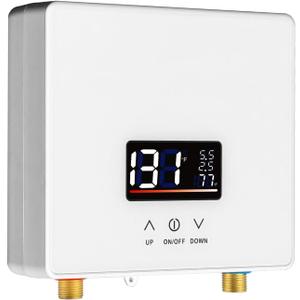 Tankless Water Heater Electric 110V, 6000W Instant Water Heater Under Sink, Conversion Between Fahrenheit and Celsius, Remote Control