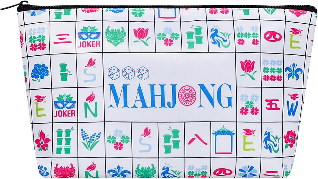 Jongyance Empty Mahjong Tiles Bag, Mahjong Bag for American Mahjong Tile Set (Case Only) (White)