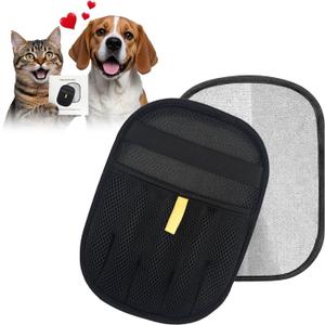 Pawsome Pets Pet Hair Removal Glove Gift Set for Cats & Dogs, Upgraded Five-Finger Electrostatic Pet Hair Gloves, Reusable Magic Brush Pet Hair Remover Tool for Laundry, Couch, Carpet, Car Seat