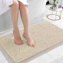 OLANLY Bathroom Rugs 24x16, Extra Soft Absorbent Chenille Bath Rugs, Rubber Backing Quick Dry, Machine Washable Bath Mats for Bathroom Floor, Tub and Shower, Home Decor Accessories, Sand