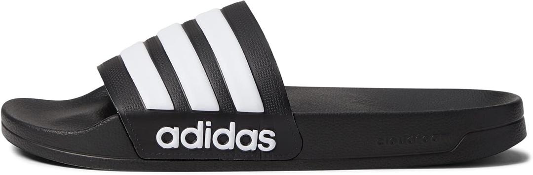 adidas Unisex Adult Adilette Shower Slip On Slides (12 Women/11 Men, Black/White/Core Black)