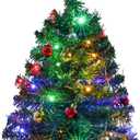 Mini Tabletop Christmas Tree with 30 LED String Lights, Star Top, Perfect for DIY Decoration 2ft