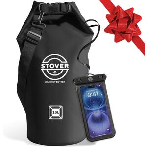 STOVER 5/10/25/30/40/55L Waterproof Dry Bag- Roll-Top Backpack w/Phone Case- Kayaking, Hiking, Camping, Boating- Men/Women