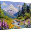 Ateliart Landscape Wall Art Scenery Nature Canvas Wall Art Painting Living Room, Panoramic Green Scenery Wall Decor Large Framed Bedroom Home Office Kitchen Dining Room 40"x20"