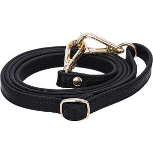 VanEnjoy Full Grain Leather Adjustable Replacement Strap Cross Body Bag Purse, 26-51" Long,0.47Wide (1# Black-gold Buckles)