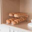 Sotfamily Egg Holder for Fridge, Auto Rolling Egg Storage Organizer for Refrigerator, Clear Space Saving Container, Dispenser - FIFO Egg Roller for Eggs 12 Count